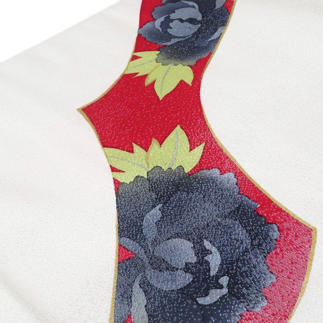 正絹 牡丹 桜の花 お太鼓柄 袋帯 袋帯 中古 リサイクル 正絹