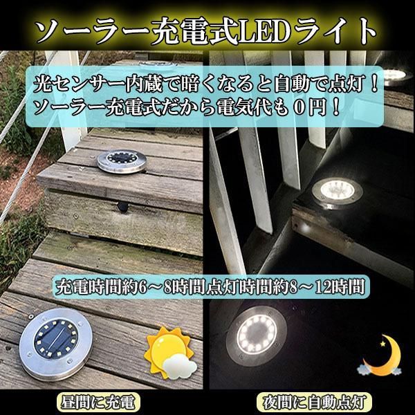 ソーラーライト 埋め込み式 4個セット 16LED 置き型 屋外 自動点灯 防水 玄関 屋外照明 ガーデンライト メルカリ