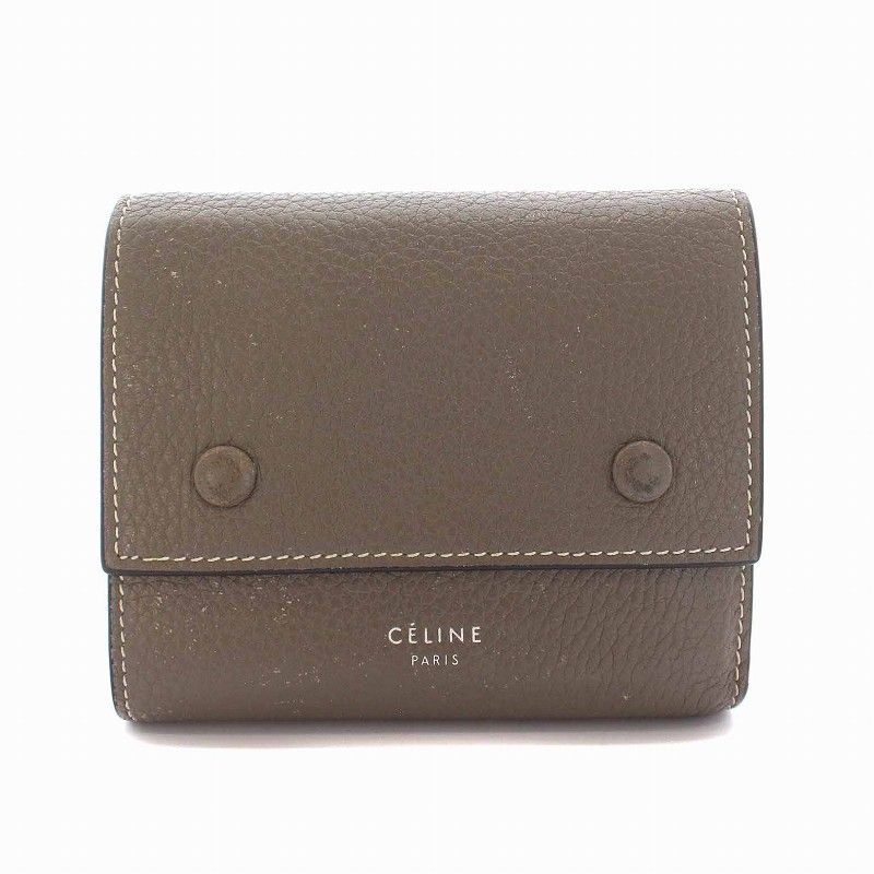 CELINE スモール フォールデッド マルチファンクション三つ折り財布 グレー セリーヌ/3つ折り財布/スモール フォールデッドマルチ