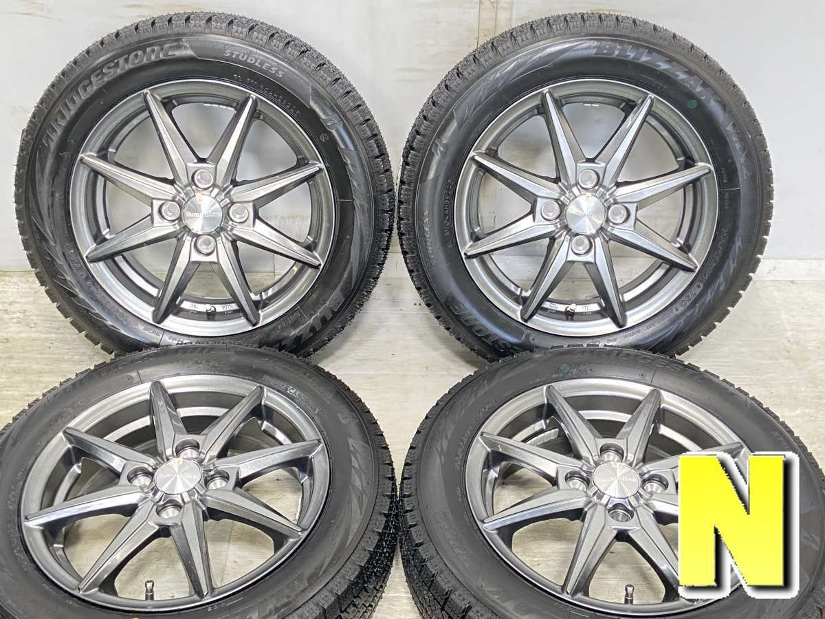 155/65R14  nブリヂストン ブリザック VRX2 n　 HUMAN LINE n14x4.5 45 100-4穴 n中古タイヤ スタッドレスタイヤ ホイールセット 4本セットn w14230406007