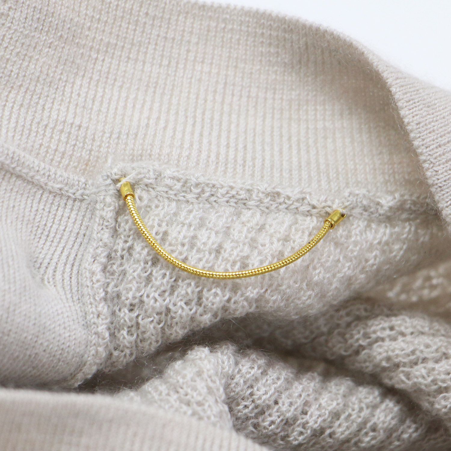 LAppartement アパルトモン ニット ライトベージュ サイズ:FREE | 24春夏 カシミヤ サーマル ニット | Cashmere Thermal Knit プルオーバー クルーネック 長袖 2WAY ワッフル編み | トップス セーター【レディース】【中古】 LAppartement アパルトモン ニット ライトベージュ サイズ:FREE | 24春