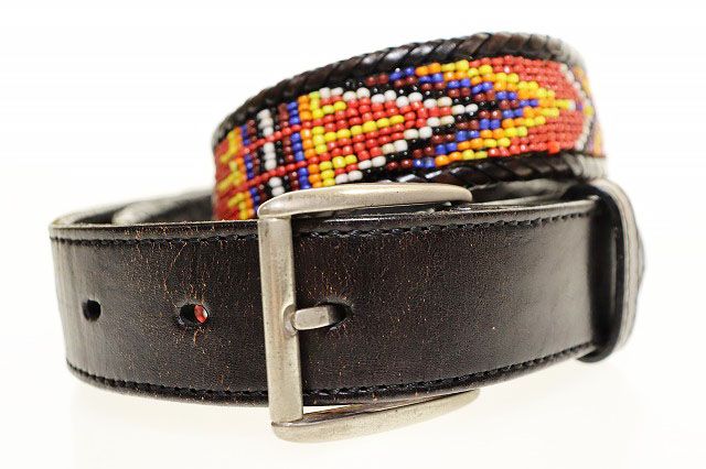 シュプリーム SUPREME 12SS BEADED BELT RED L/XL ビーデッド ベルト  