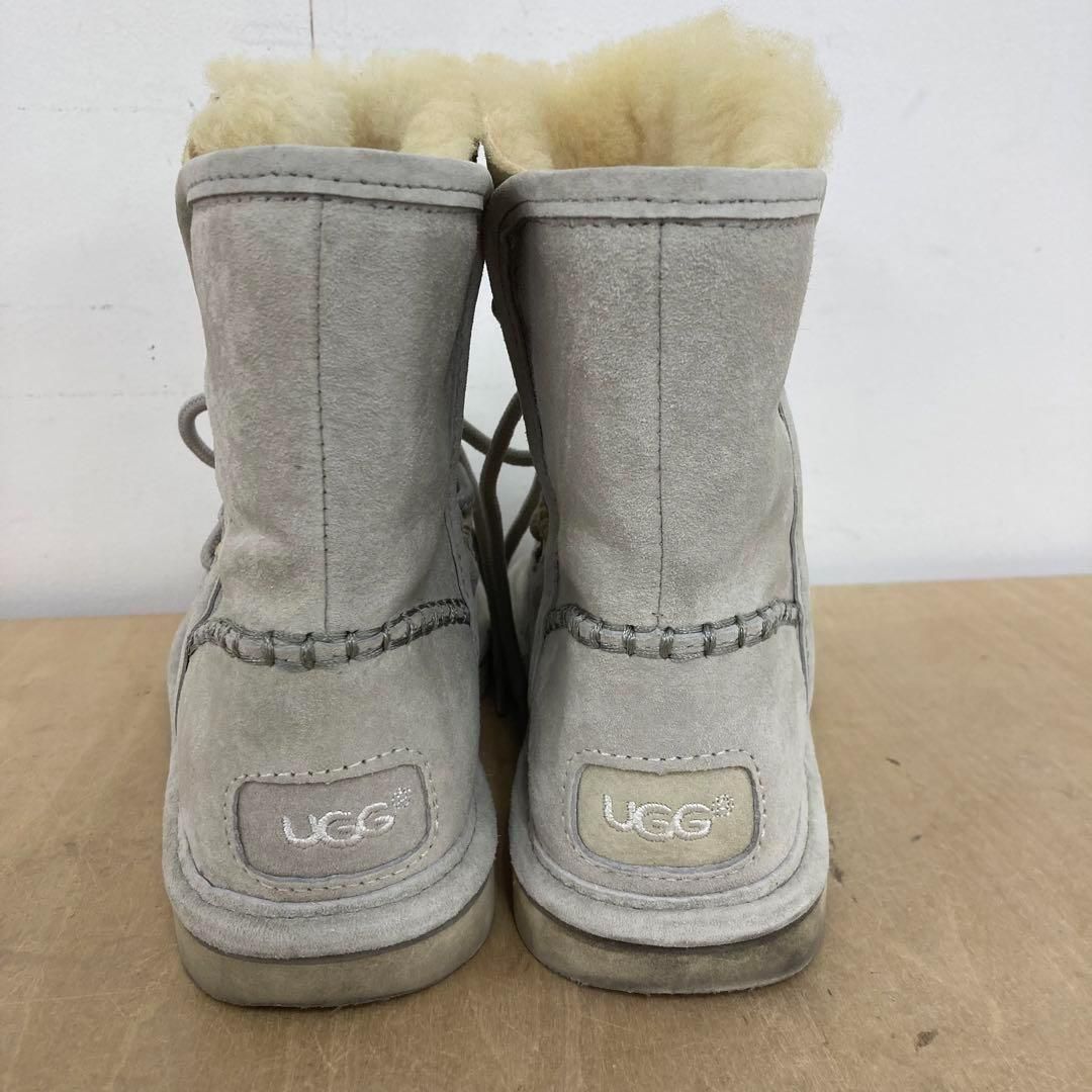 UGG LODGE アグ ロッジ レースアップ ムートン ブーツ ボア 22.5cm