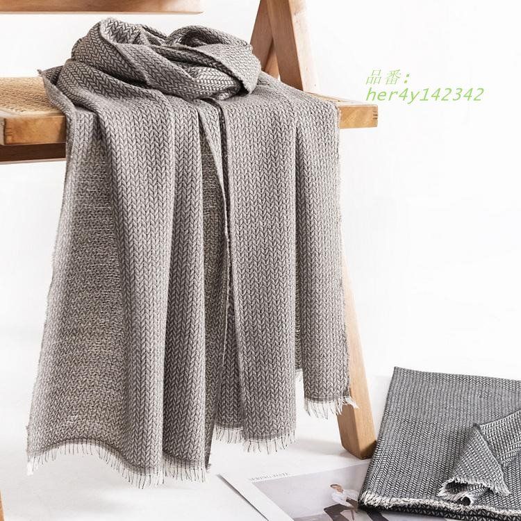 極美品 最高級 GIORGIO ARMANI グレンチェック大判ストール グレー ストール レディース メンズ おしゃれ 大判 チェックストール