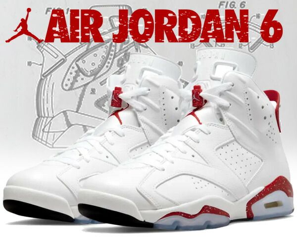 ナイキ エアジョーダン 6 レトロ NIKE AIR JORDAN 6 RETRO RED OREO white|university red-black ct8529-162 AJVI ホワイト ユニバーシティレッド レッドオレオ
