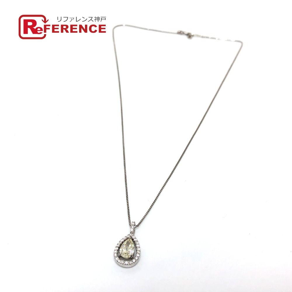 jewelry ジュエリー ネックレス Pt950 D1.012ct D0.23ct ペアシェイプ ダイヤ Pt850|Pt950 シルバー