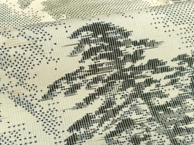 平和屋着物●本場大島紬　白大島　総絣　風景文　正絹　逸品　AAAU8317zg 平和屋着物○本場大島紬 白大島 総絣 風景文 正絹 逸品 AAAU8317zg