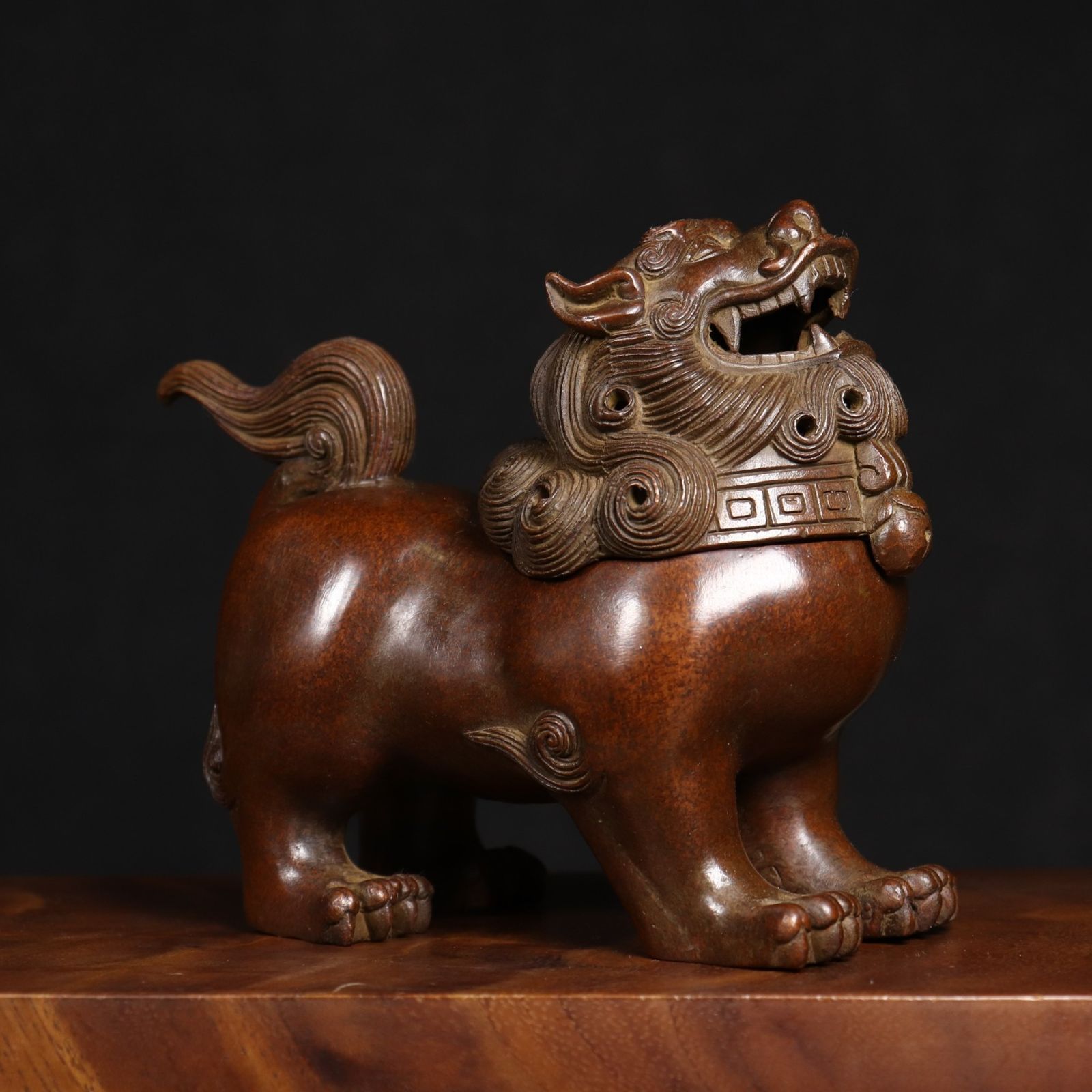 九転乾乾   四神獣   香炉の   置物   工芸品 美術品 置物 香炉/香器『高岡銅器【四神獣香炉/差しメッキ】銅製』竹中銅器