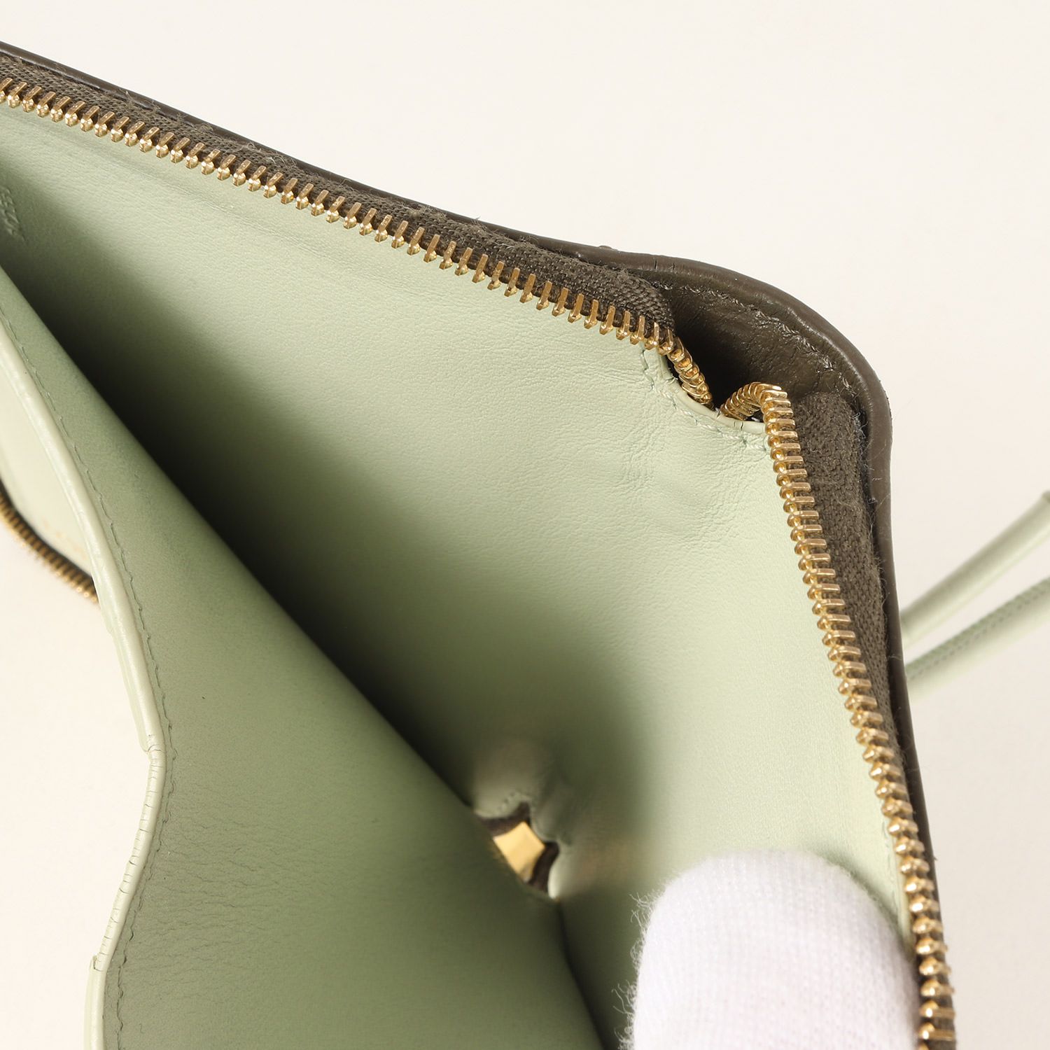 ロエベ コンパクト ジップ ウォレット 財布 レザー グリーン⭐︎ LOEWE