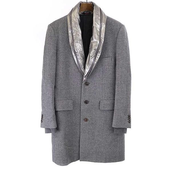 PaulSmithポールスミス11AWラペルナイロン切替チェスターコートグレーLメンズIT4EI3R19E70 - メルカリ