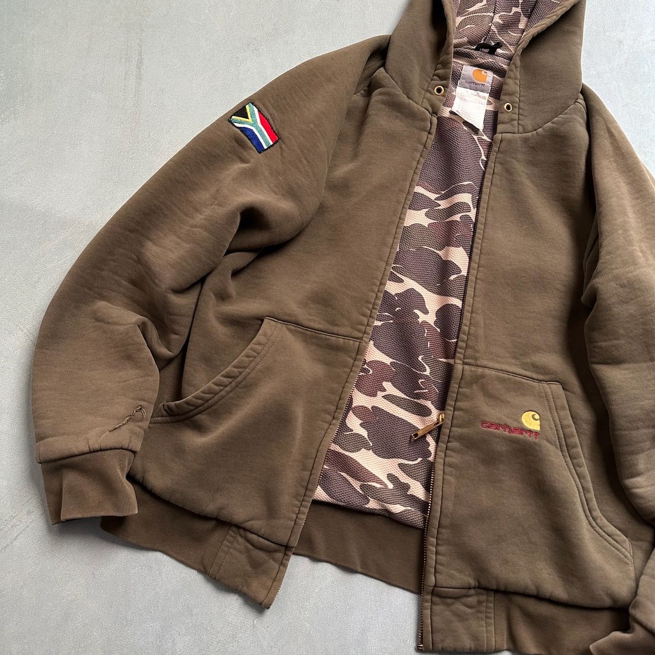 90s Carhartt ダブルフェイス 裏地ダックカモ ジップアップ コットン 