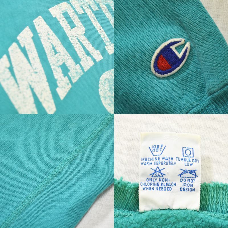 刺繍タグ】 90sヴィンテージ USA製 チャンピオン Champion リバースウィーブ REVERSE WEAVE WARTBURG  三段中抜きカレッジロゴ スウェット トレーナー L エメラルドグリーン メンズ - メルカリ