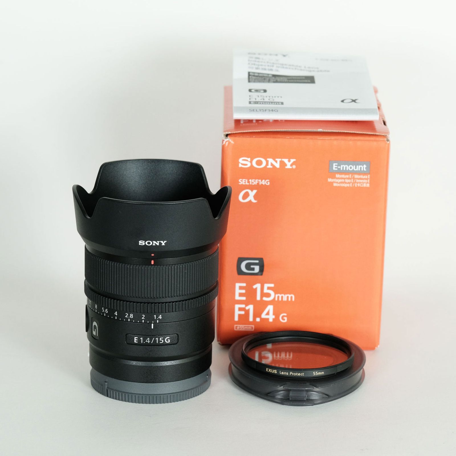 ソニー E 15mm F1.4 G SEL15F14G プロテクトフィルター付き
