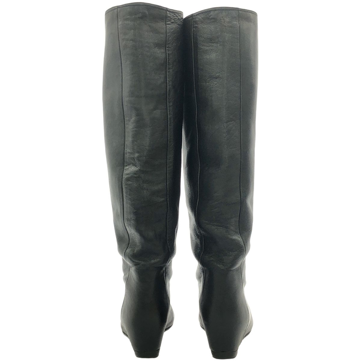 LANVIN ランバン ロングレザーブーツ ブラック 38 - メルカリ