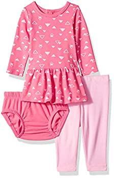 Hanes 究 のベビーフレックス長袖ドレス おむつカバーとレギンスセット US サイズ 0-6 Months