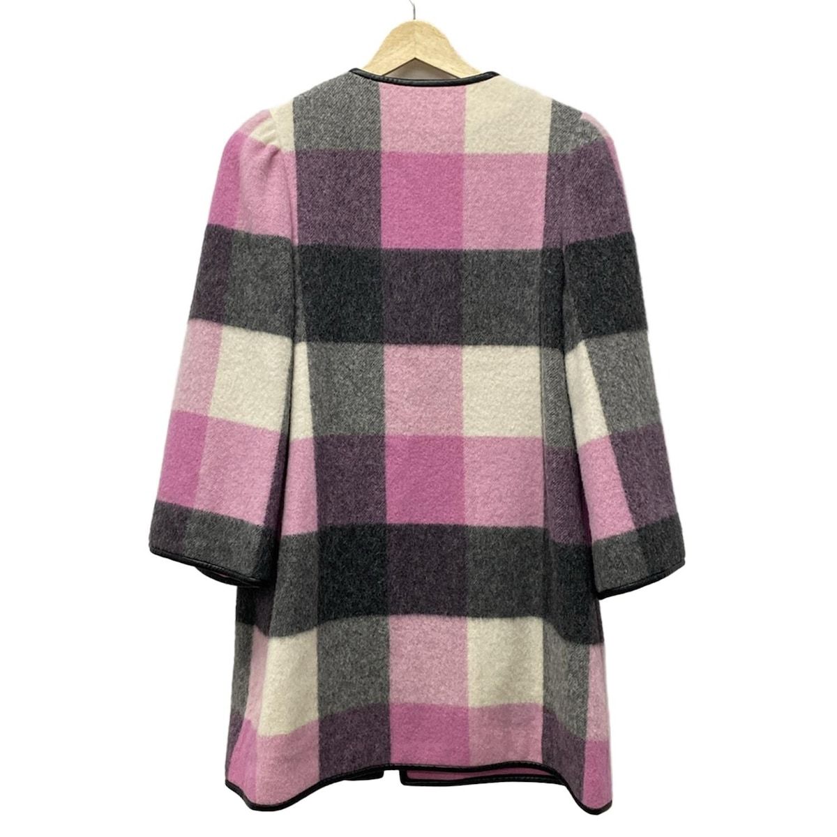 M S GRACY エムズグレイシー コート サイズ38 M レディース - ピンク×ダークグレー×マルチ 長袖 チェック柄 秋 冬