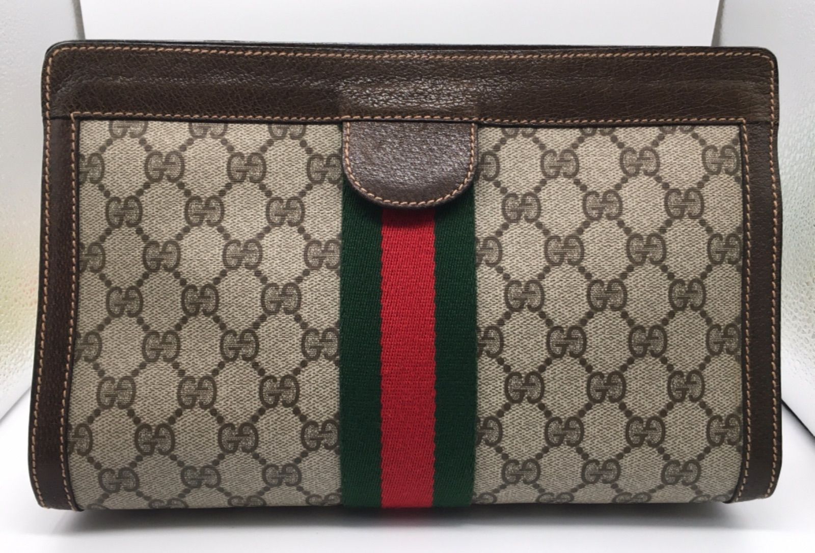【外観美品】GUCCI　グッチ　GGキャンバス　シェリーライン　セカンドバッグ グッチ GUCCI GG シェリーライン オールドグッチ クラッチバッグ