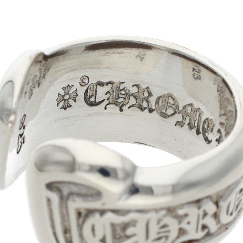 クロムハーツ SM SCROLL LABEL スモールスクロールラベル シルバーリング メンズ 8.5号 WWW_SHINETEETH_COM