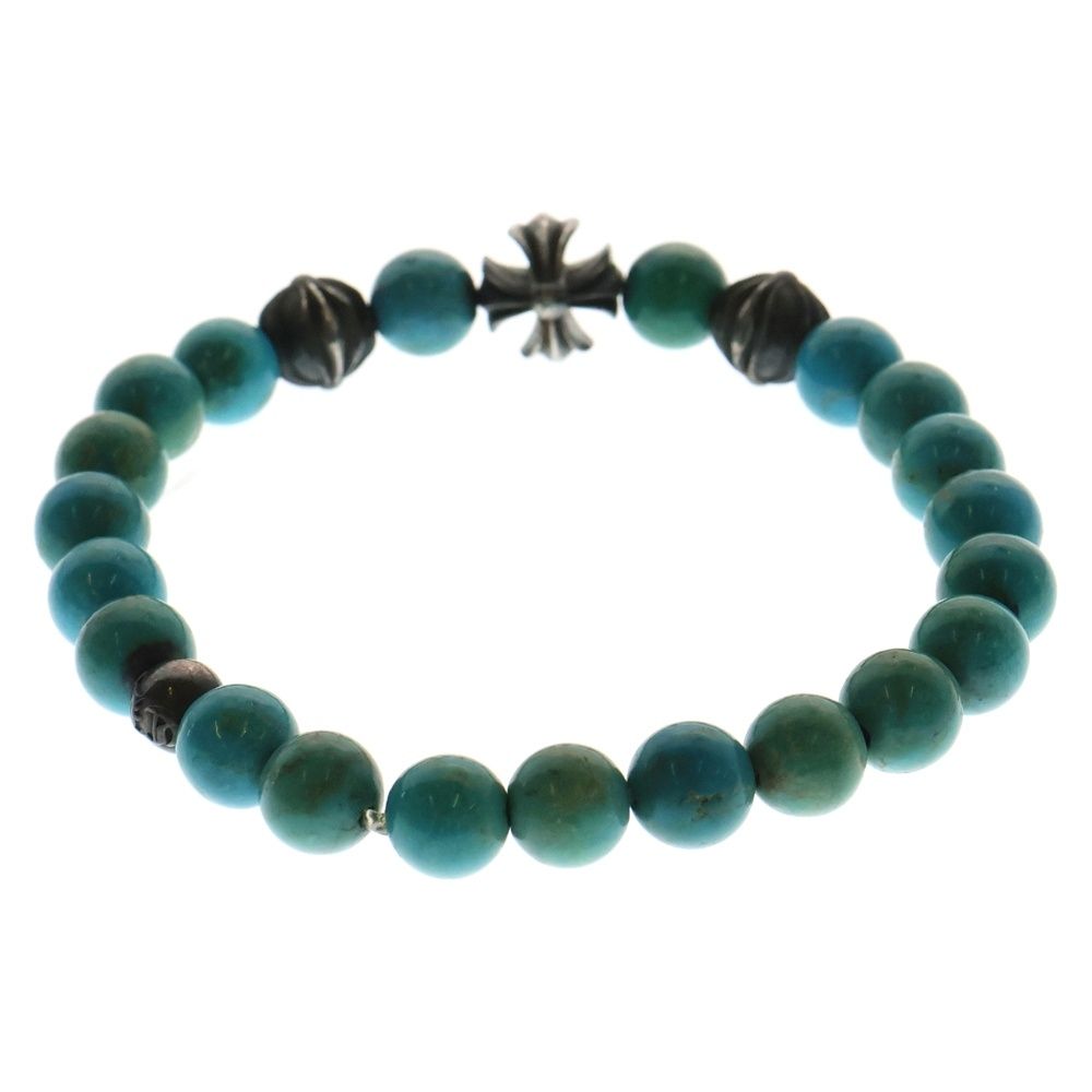 廃盤品 CHROME HEARTS クロムハーツ 8mm BEAD ビーズ ブレスレット シルバー ブルー 全商品送料無料。