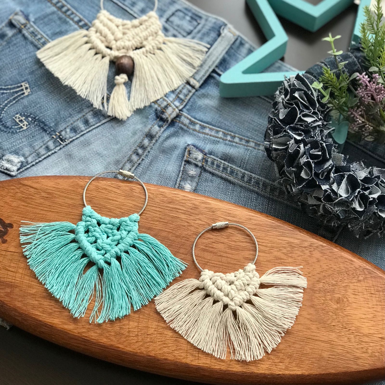 マクラメチャーム〖♡型〗 - メルカリ