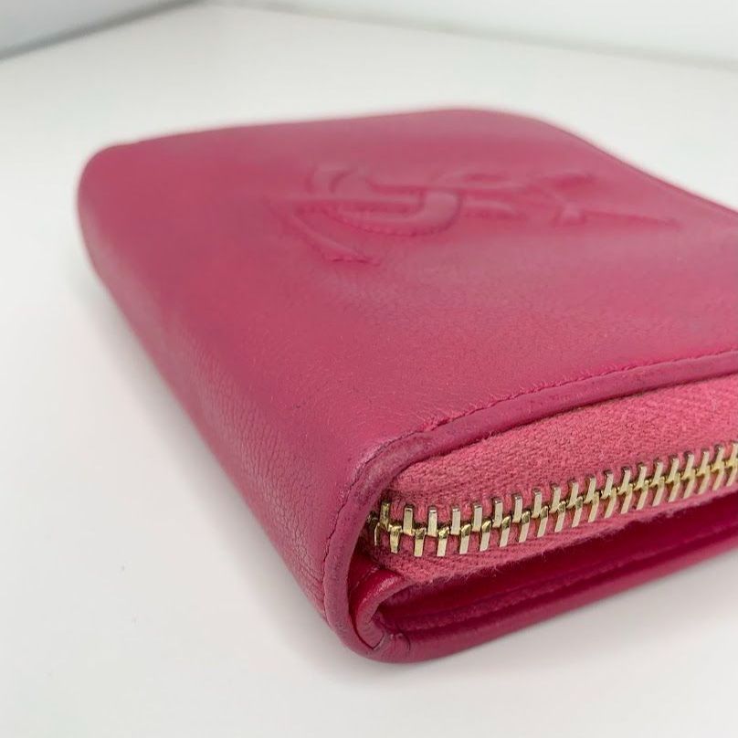 Yves Saint Laurent イヴサンローラン ピンク 二つ折り財布 YVES SAINT