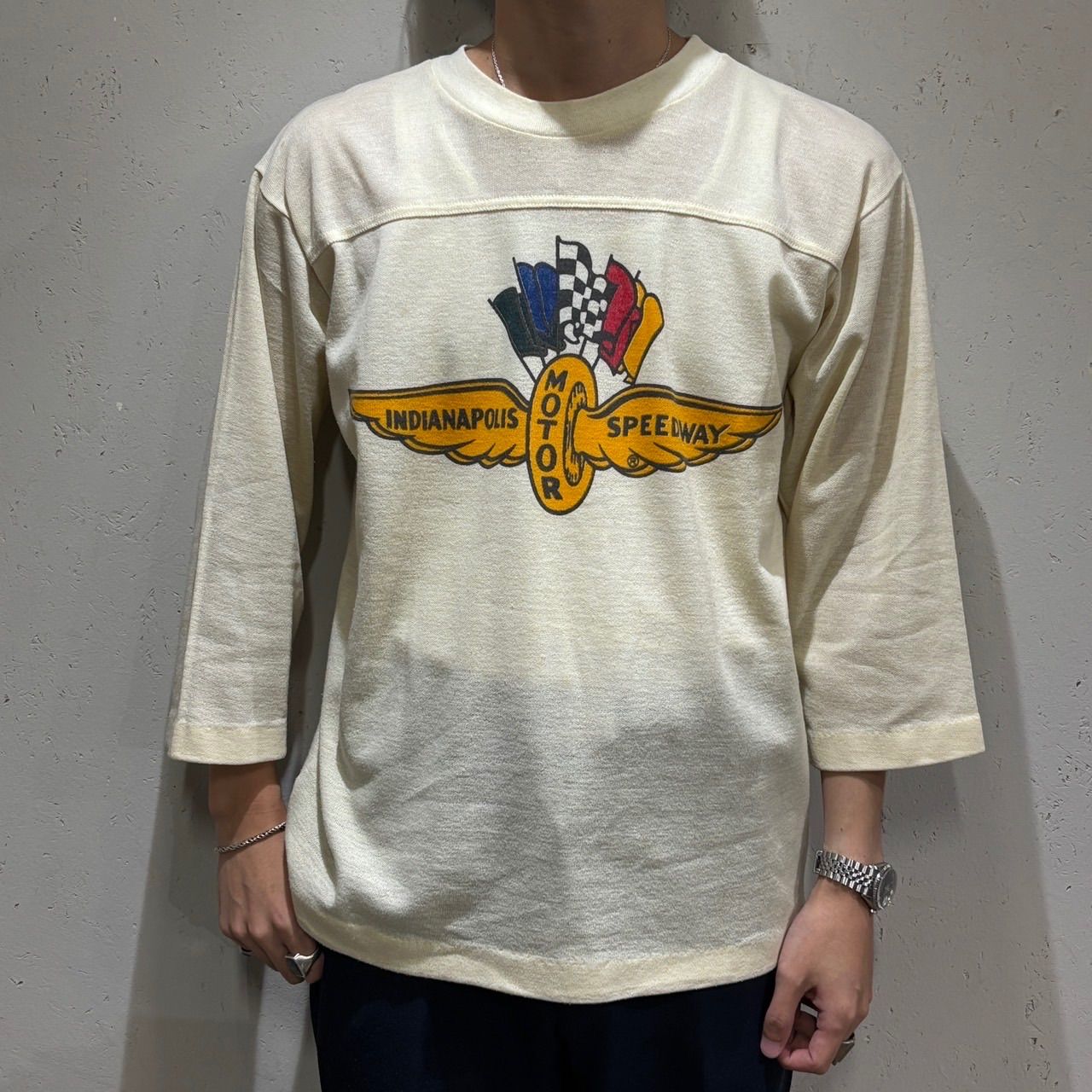 ARTEX】Around 70s Printed Football T Shirt L 