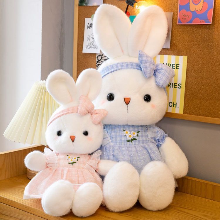 ウサギ ぬいぐるみ かわいい チェック柄 うさぎのぬいぐるみ