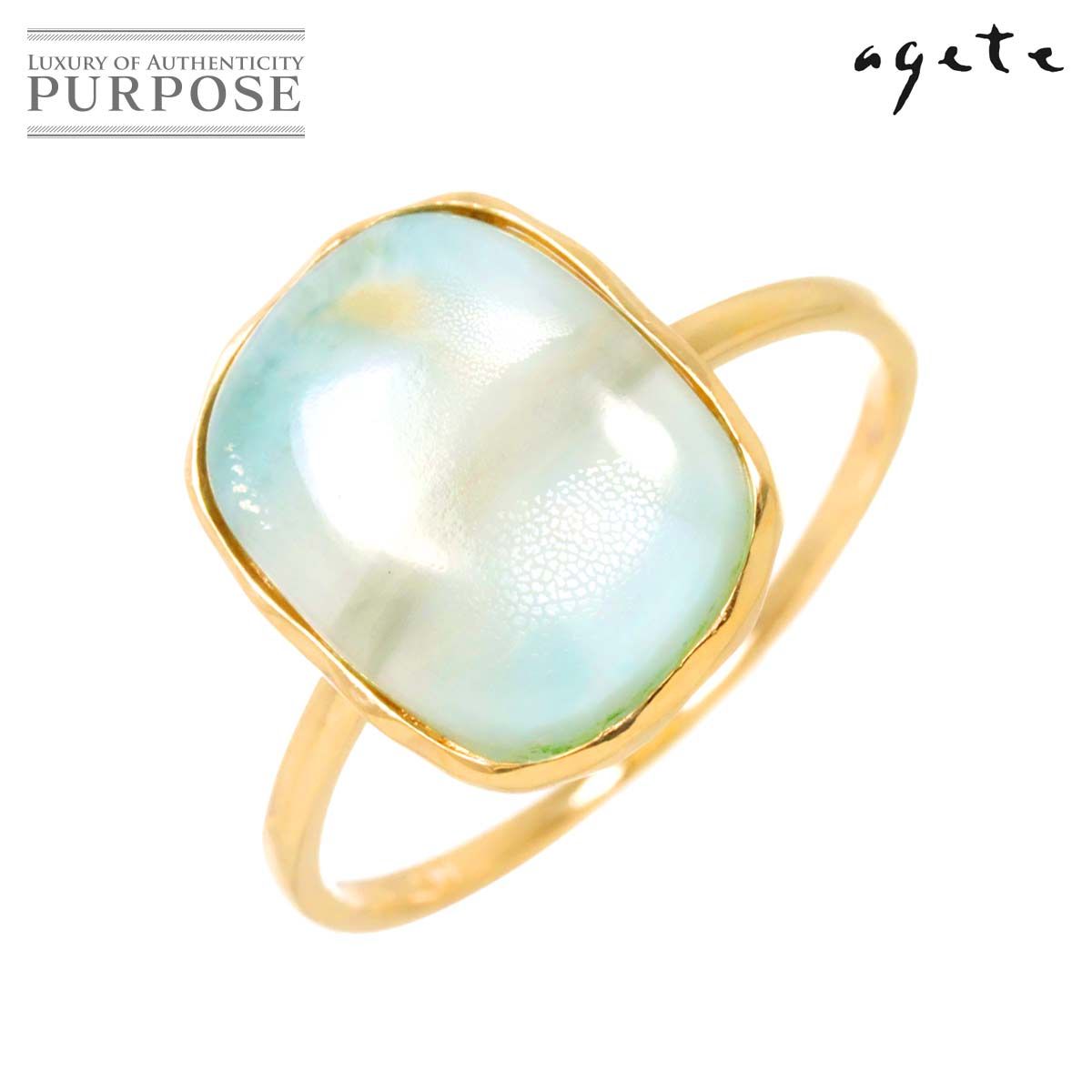 アガット agate 12号 リング クォーツ K10 PG ピンクゴールド