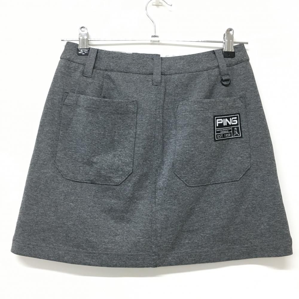 超美品】ピン スカート 杢グレー 裾ロゴプリント レディース SS ゴルフ