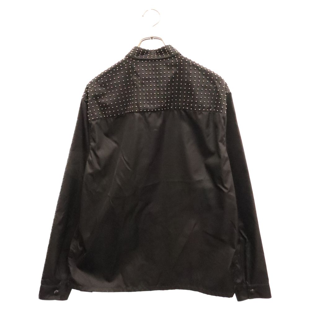 PRADA プラダ 22SS Re-Nylon Studs Shirt SC591 リナイロン スタッズ 長袖シャツ ブラック PRADA (プラダ) 22SS Re-Nylon Studs Shirt SC591 リナイロン スタッズ