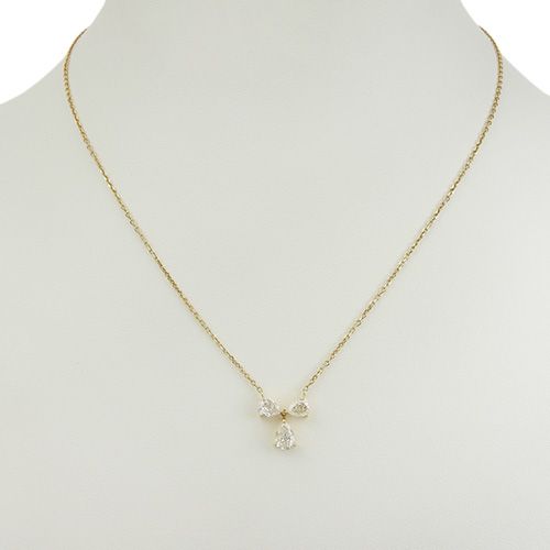 D1.02 スリーピース ダイヤモンド ネックレス K18 イエローゴールド YG  