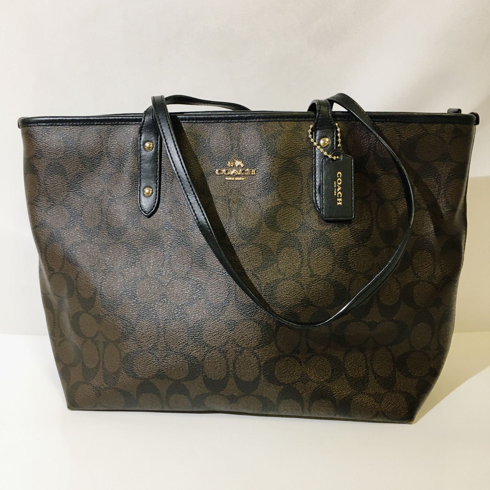 COACH コーチ ショルダーバッグ シグネチャー ダークブラウン 