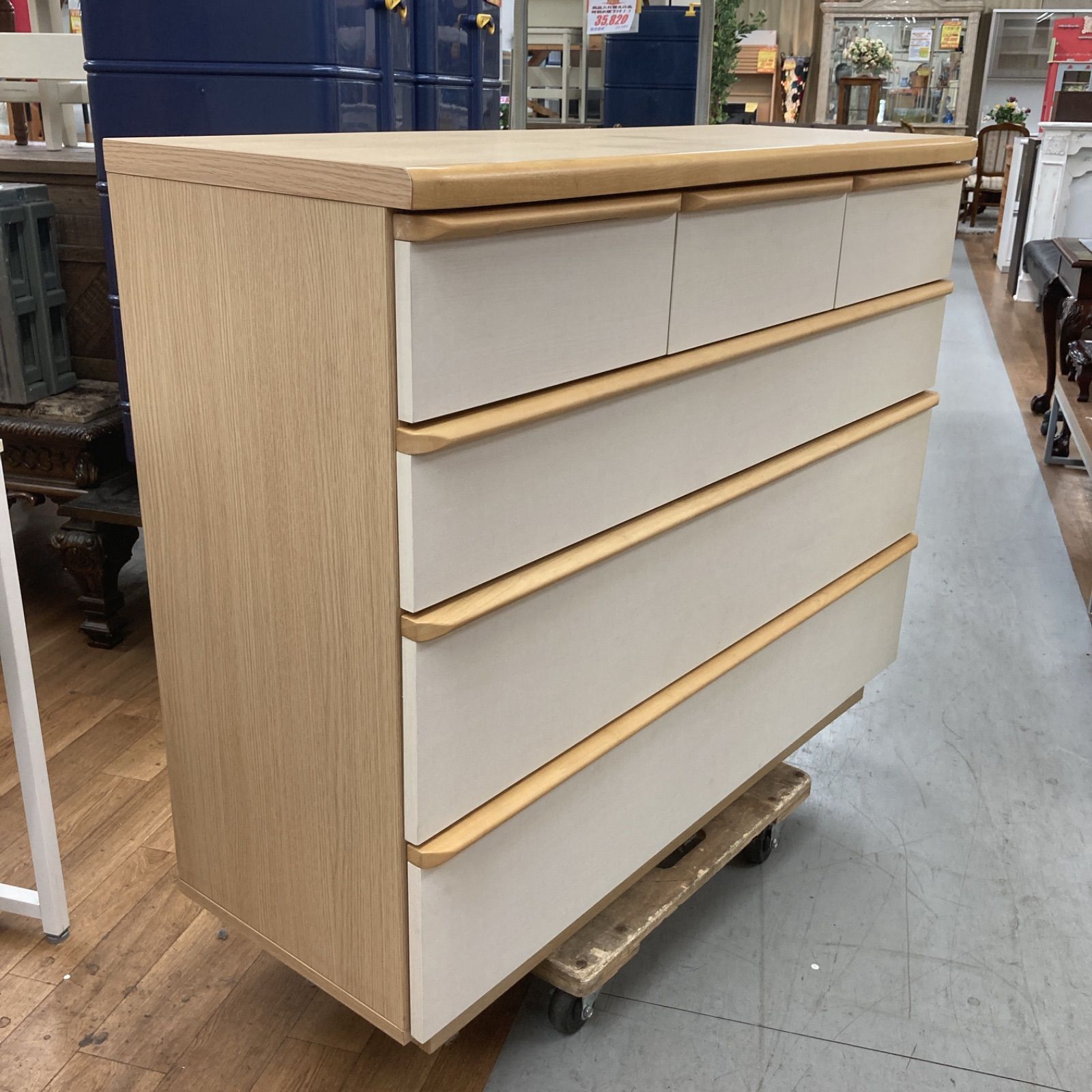 S129 ⭐ NITORI 4段ローチェスト ニーズ120LC 幅119.2cm USED 綺麗