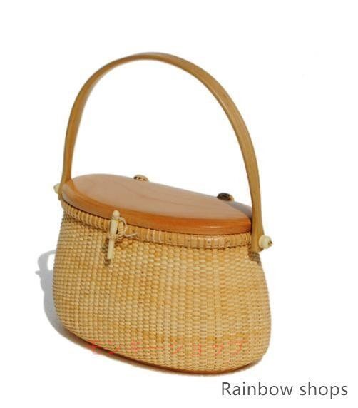 ♥ 品質保証 ナンタケットバスケット?クリール 木製ハンドル 籠 カゴ バスケット お出かけ bcp9