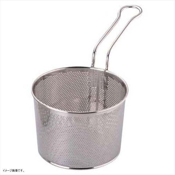 ユキワ 18-8 パンチングボイルバスケット 片手ハンドル15cm