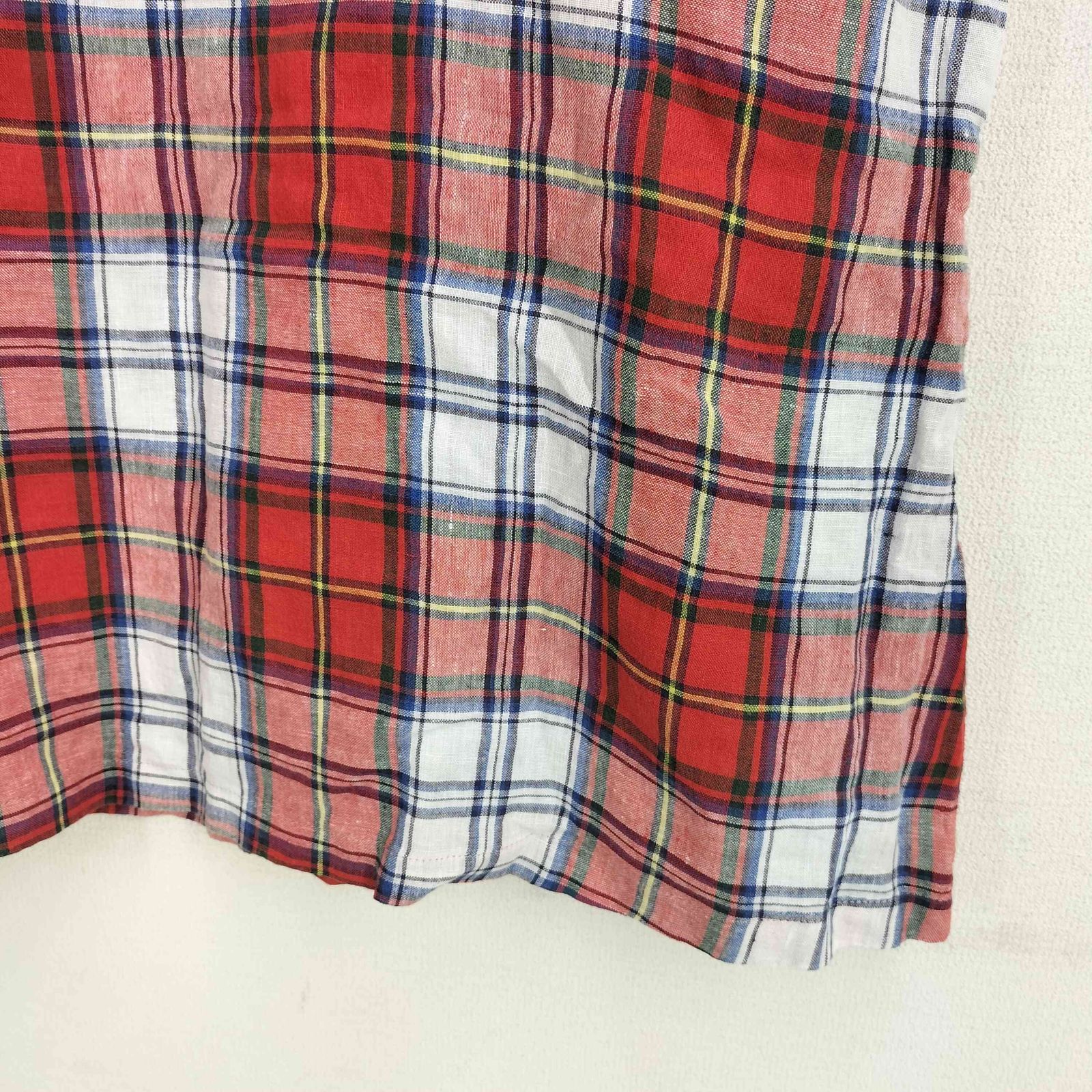 ［美品］MARGARET HOWELL リネン チェック ノースリーブワンピース 美品］MARGARET HOWELL リネン チェック ノースリーブワンピース