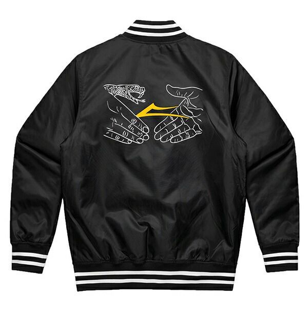 LAKAI X DOOMSAYERS (ラカイ×ドゥームセイヤーズ) スタジャン スタジアムジャンパー ジャケット Bomber Jacket Black スケボー SKATE SK8 スケートボード