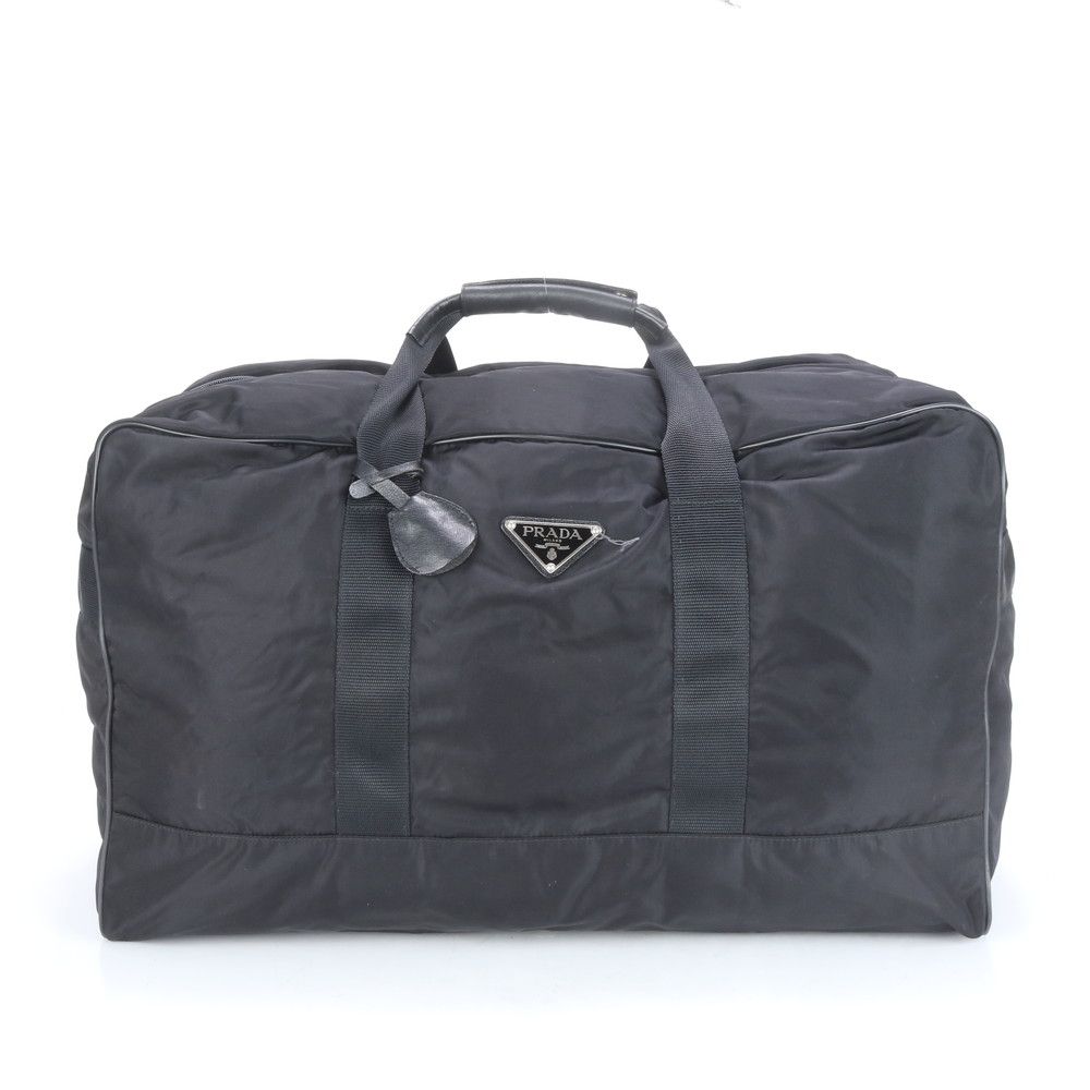 美品 プラダ テスート ナイロン トライアングルロゴ ボストン バッグ  