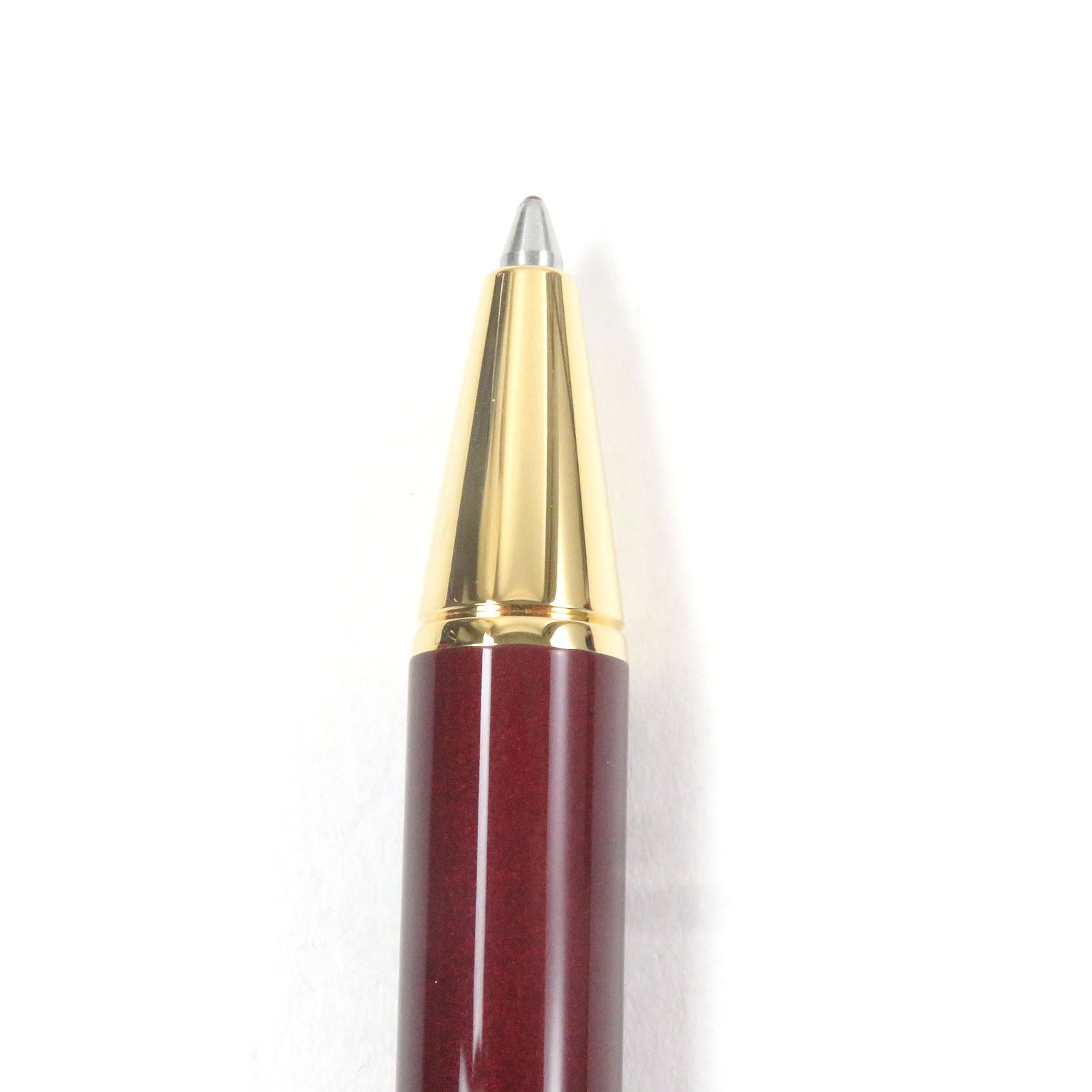 【美品】Cartier 　カルティエ　サントス ボールペン　ボルドー色 Cartier 極美品▽Cartier カルティエ サントス ツイスト式