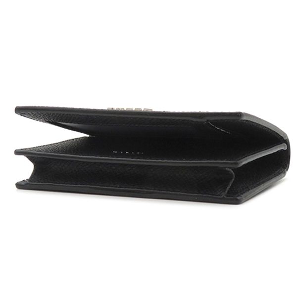 バリー BALLY カードケース タイク レザー ブラック シルバー金具 黒  