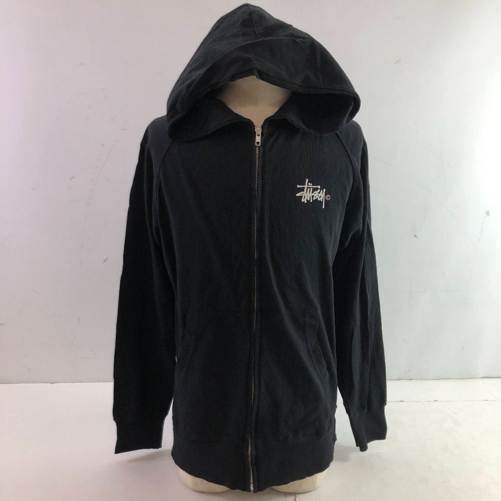 新品】stussy スウェットパーカー サイズL いきつく ブラック シップアップ 