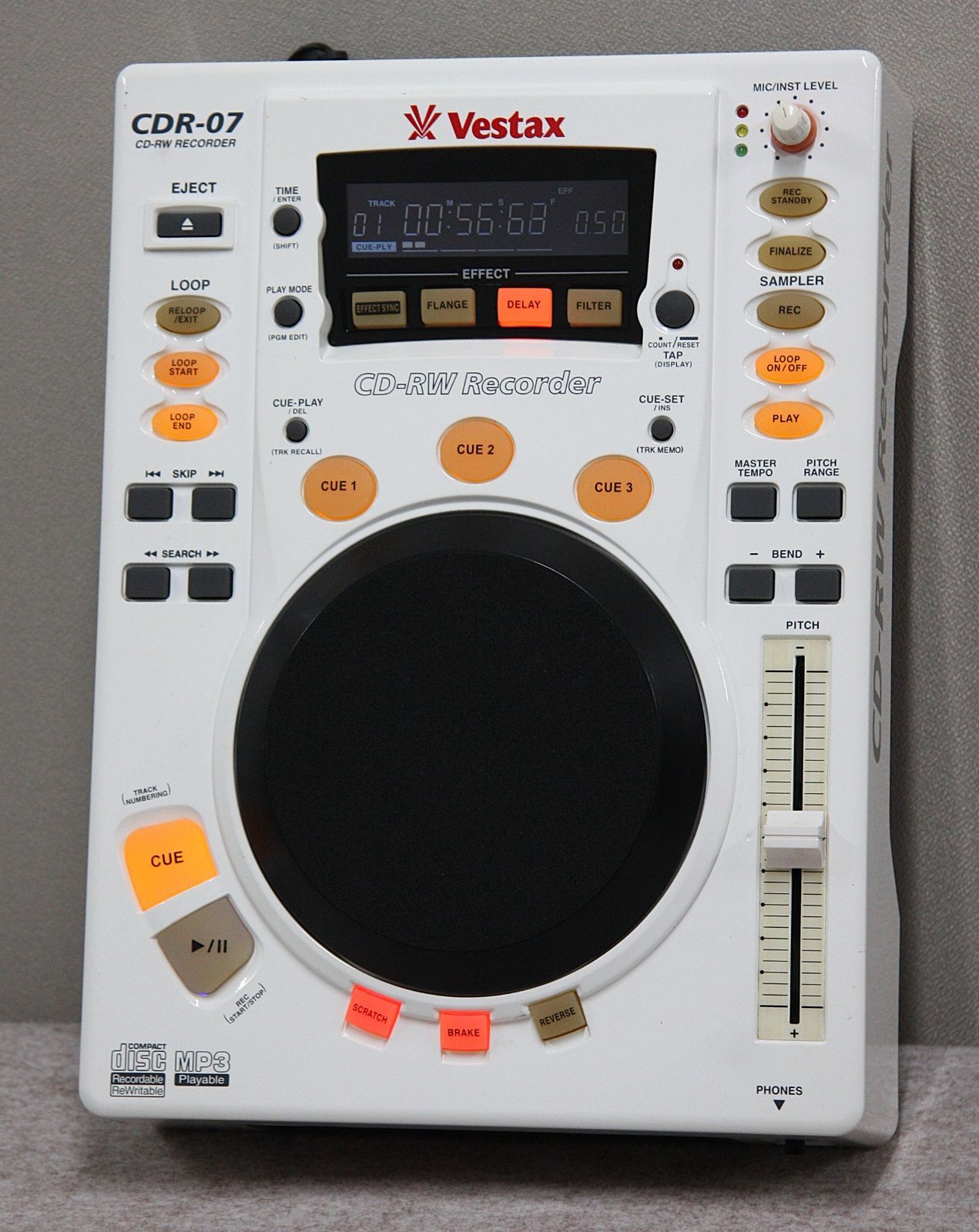CDレコーダー機能付CDJプレーヤーCDR-07 ホワイト色