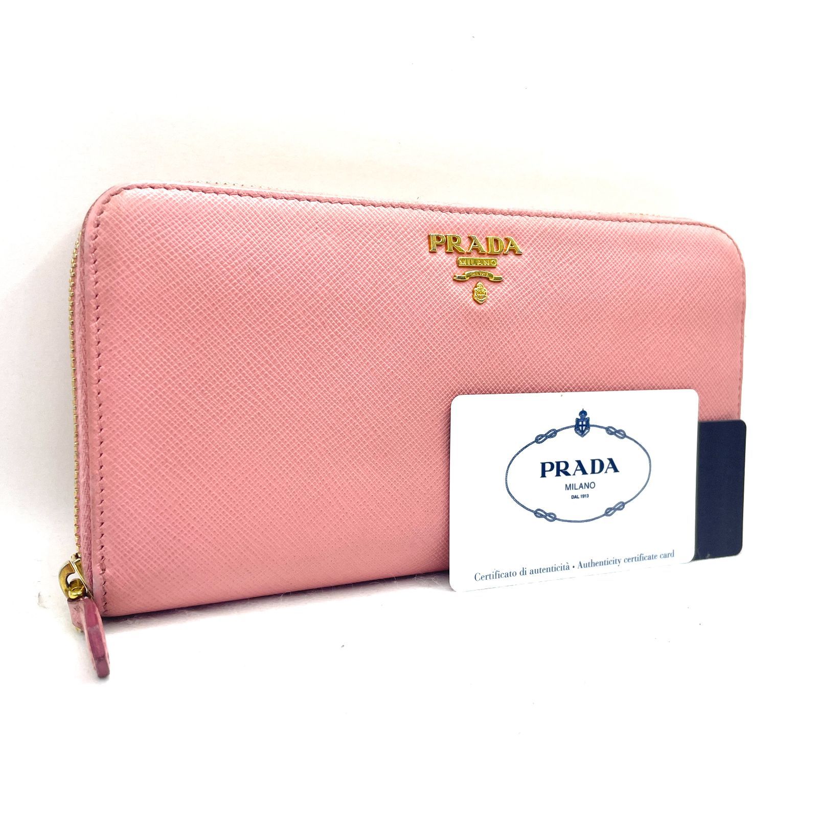 380】極美品 PRADA/プラダ 1ML506 サフィアーノ ラウンド 380】極美品 PRADA/プラダ 1ML506 サフィアーノ ラウンド