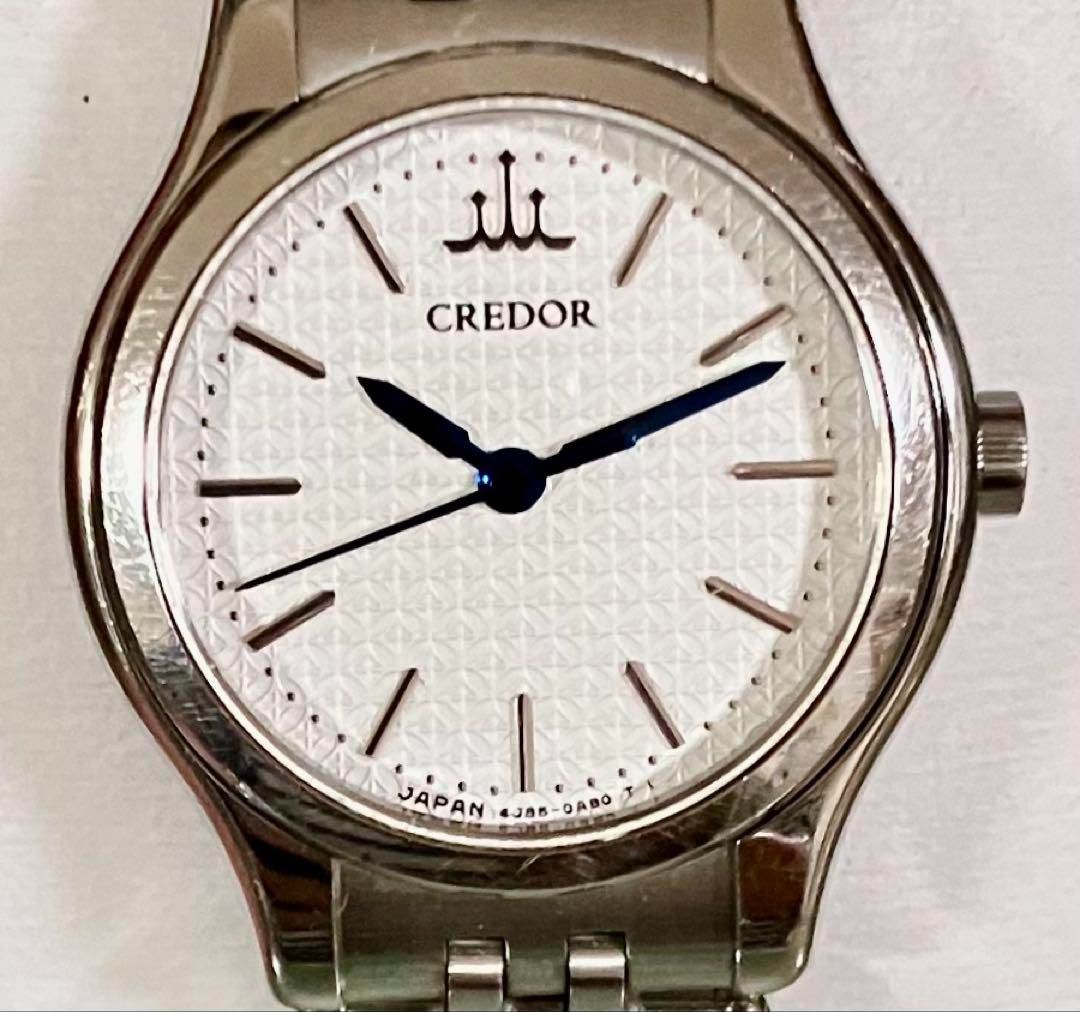稼働品 SEIKO クレドール QZ 白文字盤 レディース腕時計 余りコマ付