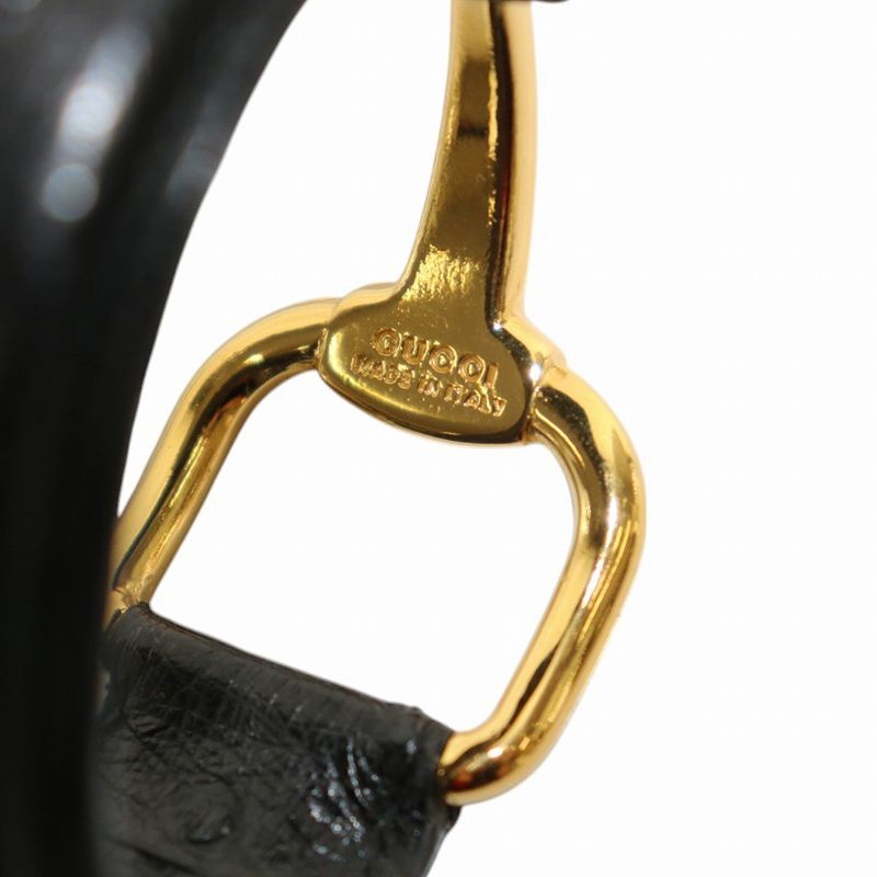 グッチ GUCCI ホースビット バングル ブレスレット オーストリッチ