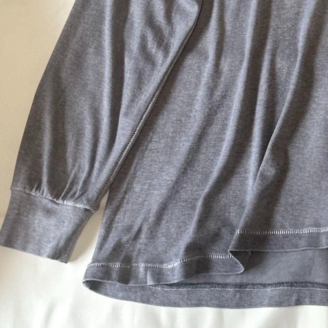  IROFUSI イロフシ 墨染め モックネック プルオーバー カットソー ハイネック タートルネック グレーF ゆったり オーバーサイズ 大きいサイズ 長袖 Tシャツ カットソー