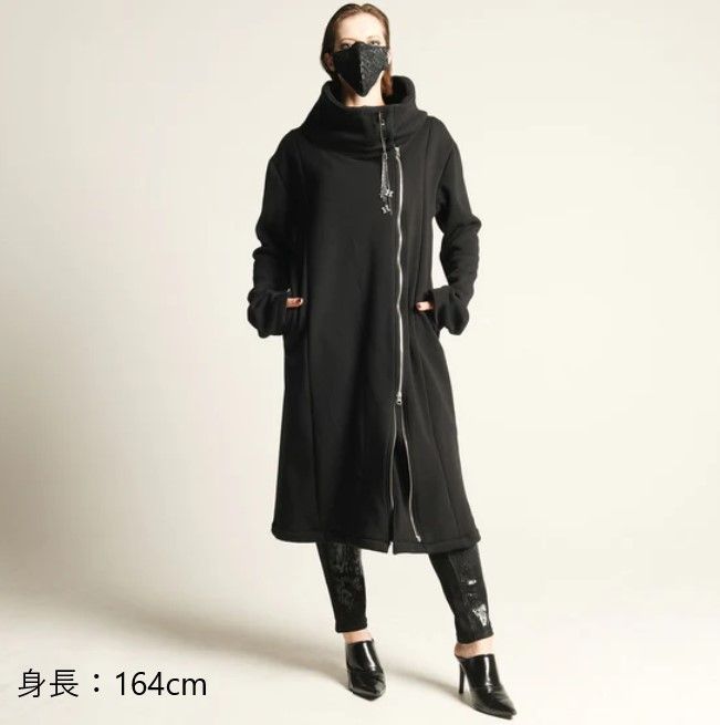 h.NAOTO　ハイネックコート　ユニセックス　ロングコート　ダブルチャック h.NAOTO ハイネックコート ユニセックス ロングコート ダブル