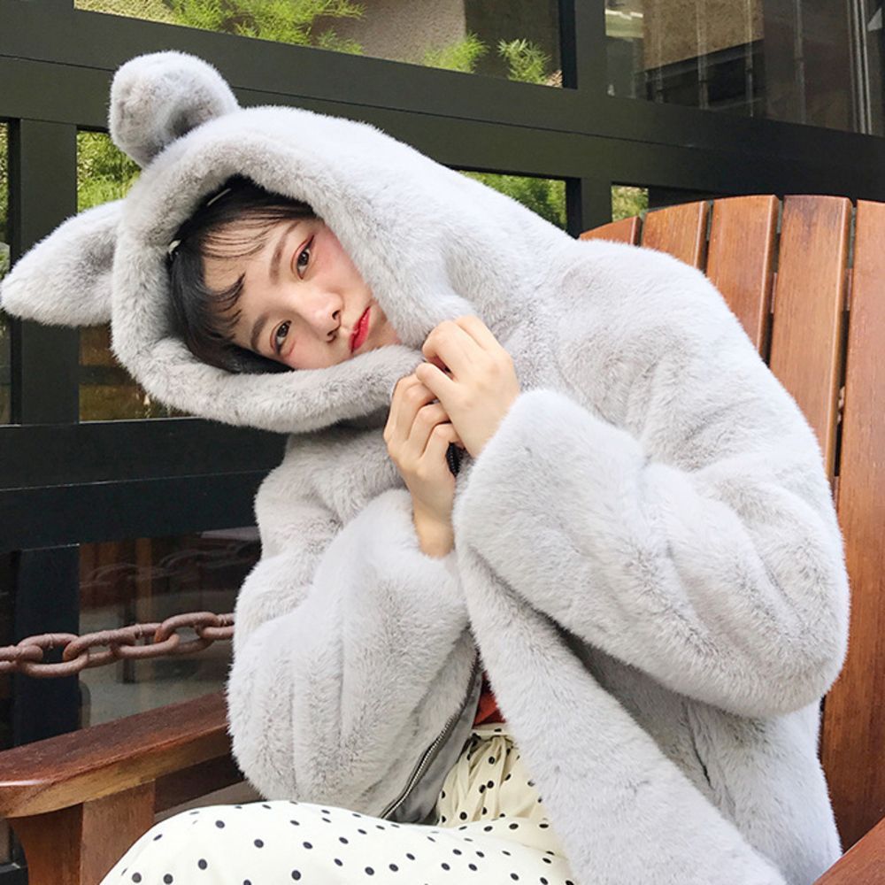 ☆ グレー ☆ Sサイズ ☆ ファーコート pmycoat13 ファーコート