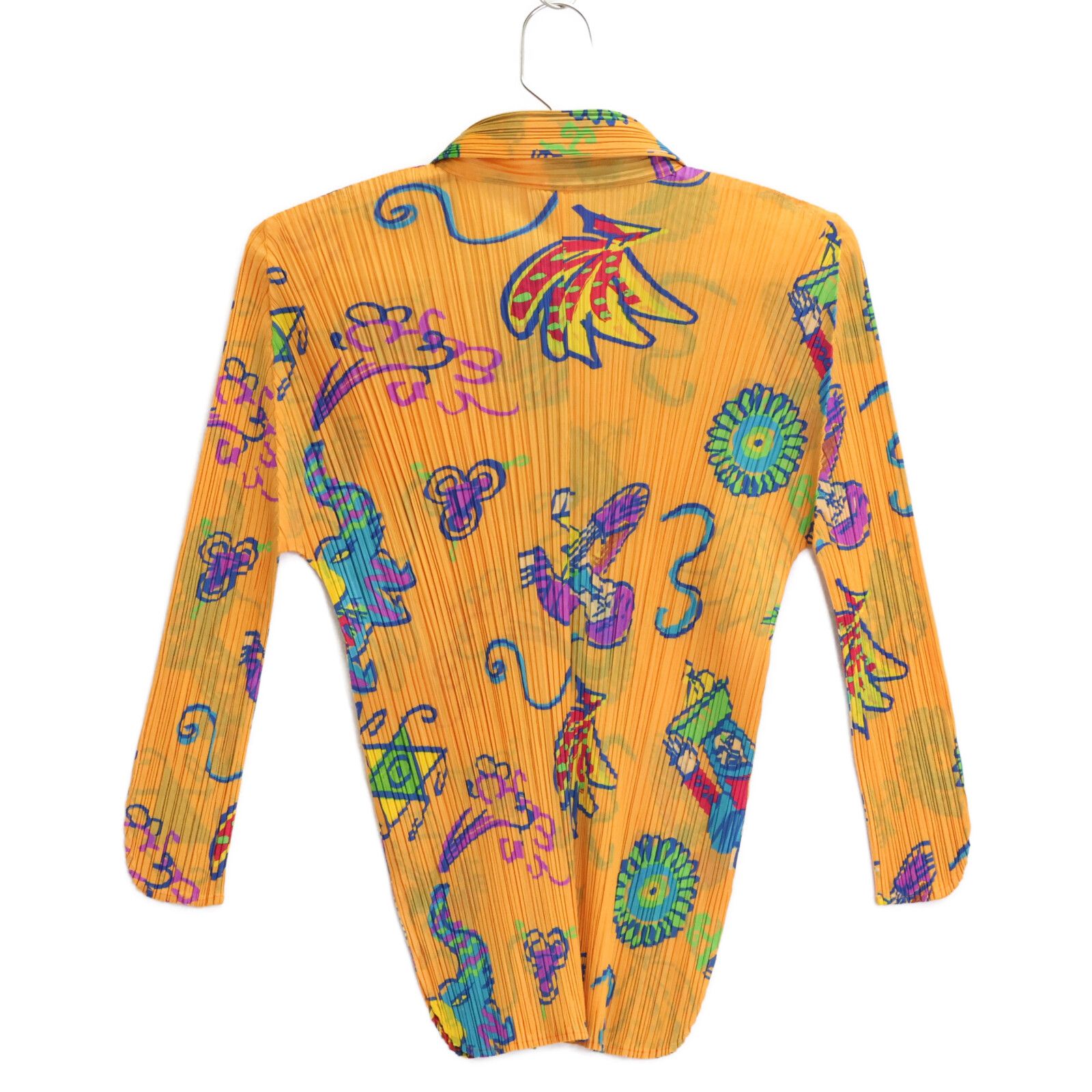 PLEATS PLEASE プリーツプリーズ PP61-JJ842 ｵﾚﾝｼﾞ ﾌﾟﾘｰﾂ ﾌﾟﾘﾝﾄ ｼｬﾂ 3  