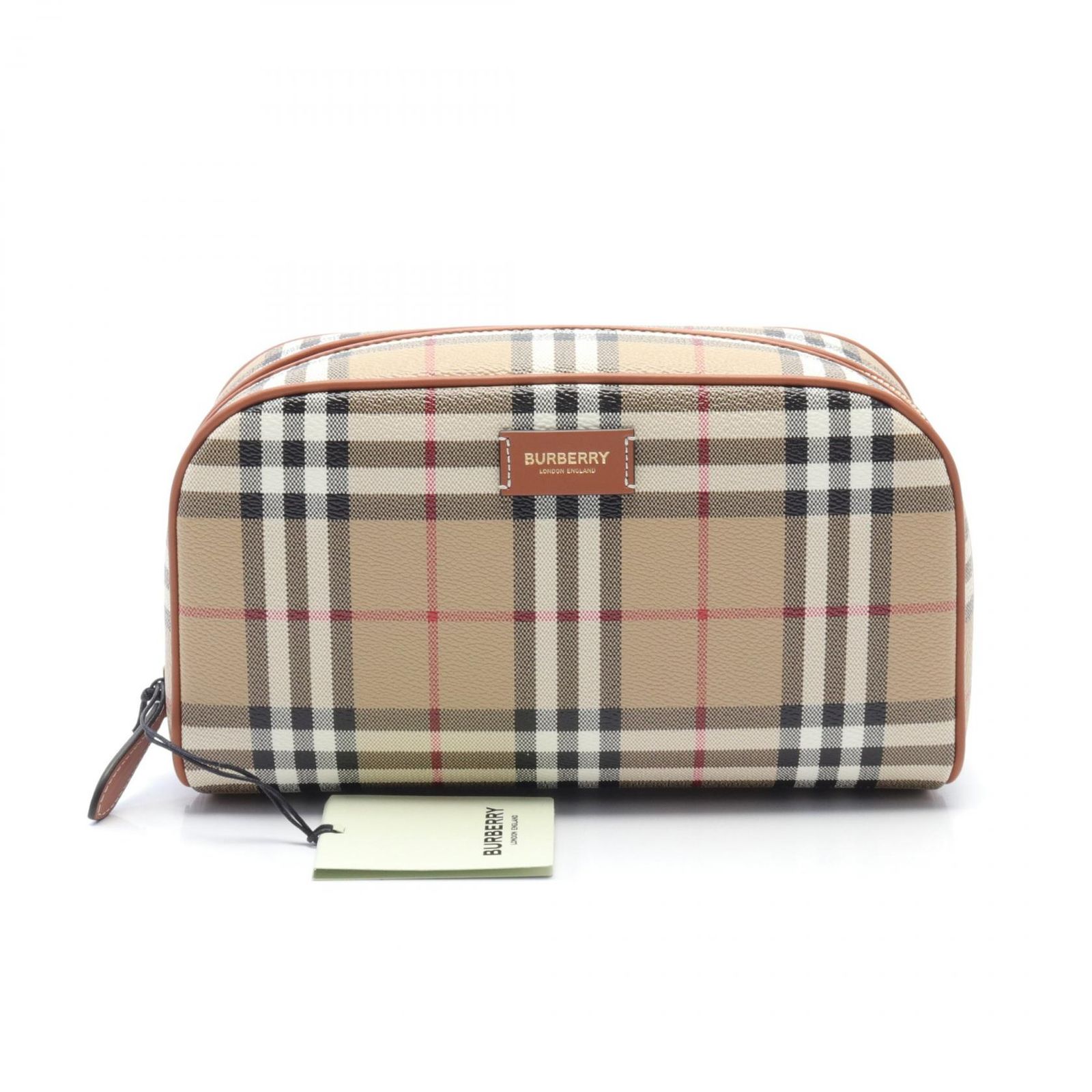 バーバリー BURBERRY ポーチ 8067158 ベージュ PVCコーティングキャンバス レザー ポーチ レディース